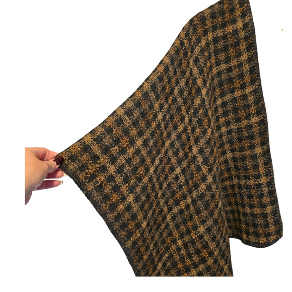 Vintage Boyne Valley Weavers Ruana/Poncho Reversible OS Wool Multi Ireland NWT - Picture 6 of 8